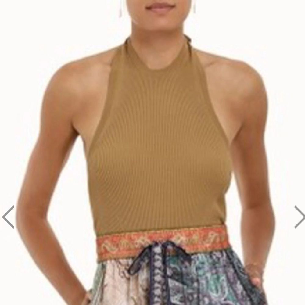 Zimmermann Camel Ribbed Halter Tank Top - Picture 15 of 15